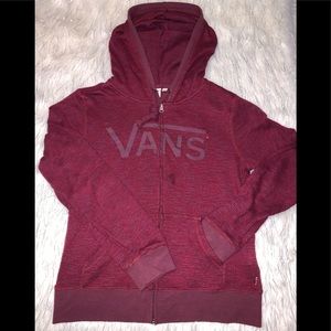 Vans burgundy zip up hoodie Sz L